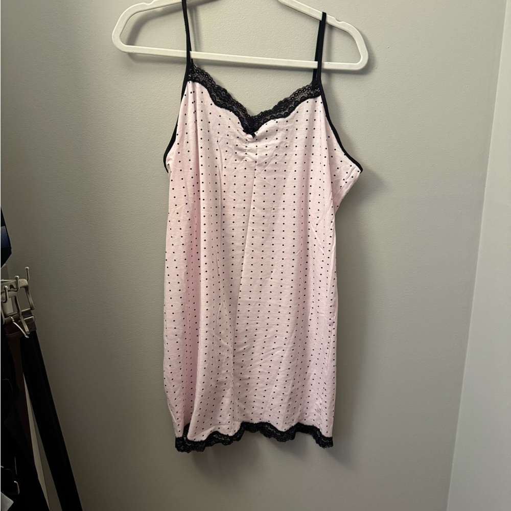 Elegant Pink Lace-Trimmed Nightgown